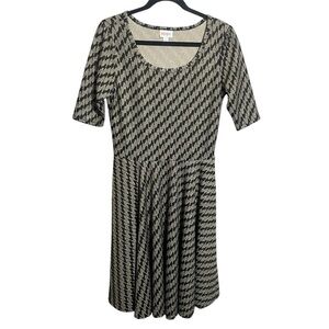 LULAROE NICOLE DRESS ELEGANT COLLECTION BLACK GOLD METALLIC
